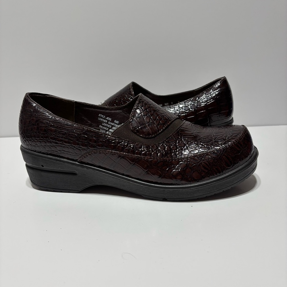 Duck Head‎ Nursing Work Clogs Shoes Super Light Becky Brown Croco Size 9 W